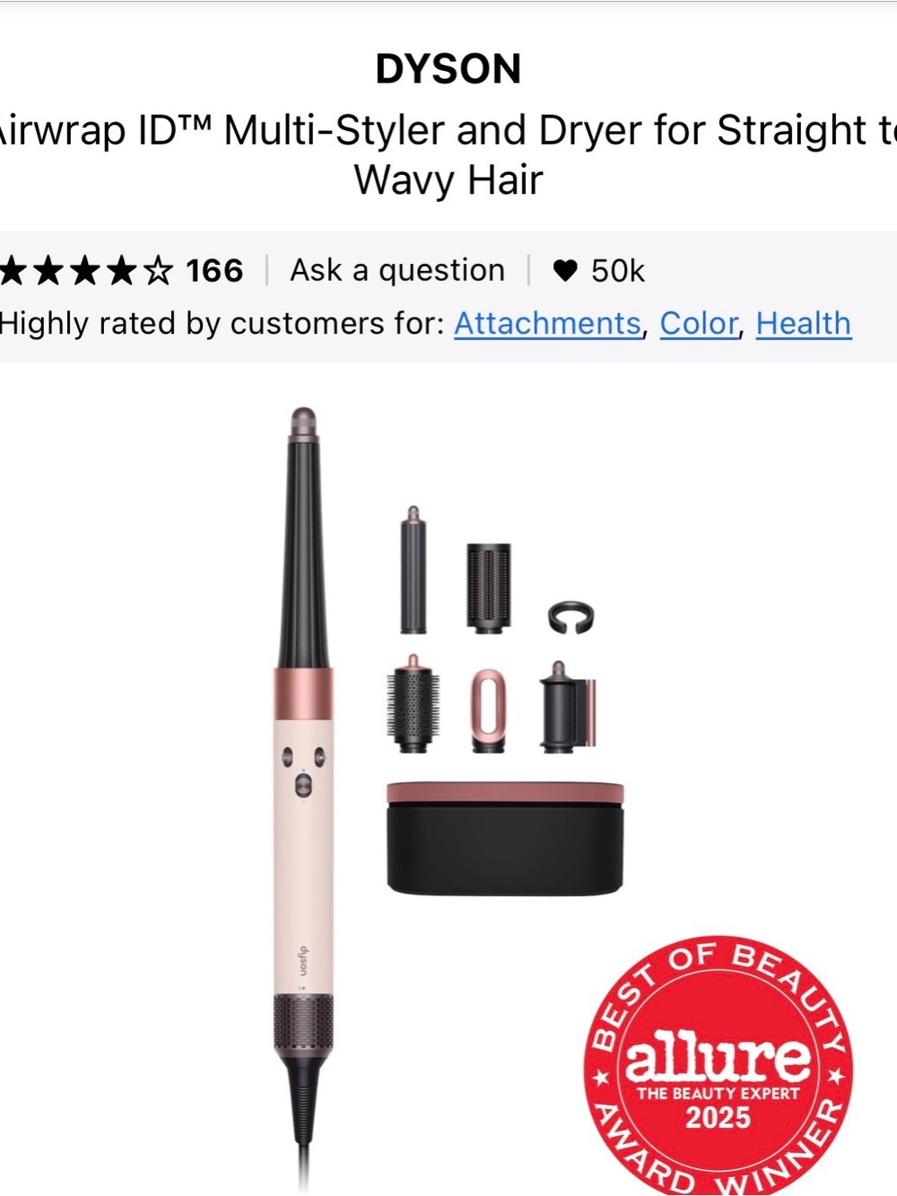 Dyson Multi-Styler Set in Pink and Rose Gold Accents